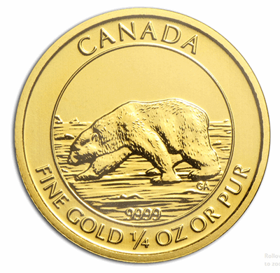 Gold Canadian Polar Bear 1/4-oz