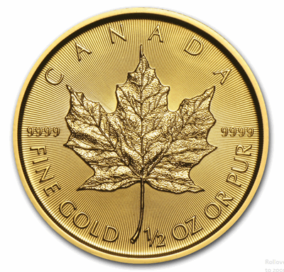 Gold Canadian Maple Leaf 1/2-oz
