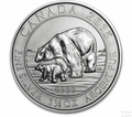 Silver Canadian Polar Bear & Cub 1.5-oz