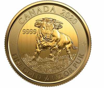Gold Canadian Bull 0.25-oz