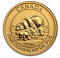 Gold Canadian Polar Bear & Cub 1/4-oz