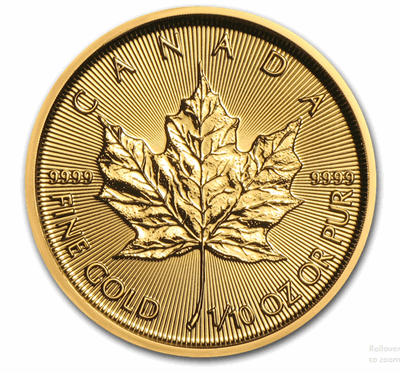 Gold Canadian Maple Leaf 1/10-oz