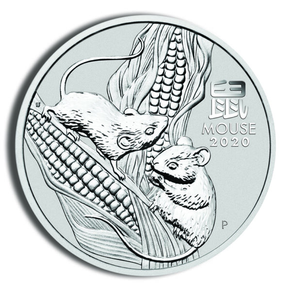 2020 1 oz Australia Silver Lunar Mouse BU - Series III