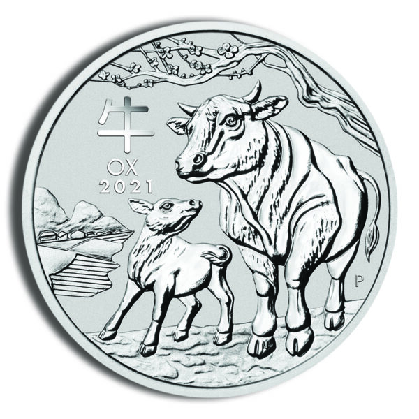 2021 1 oz Australia Silver Lunar Ox BU - Series III