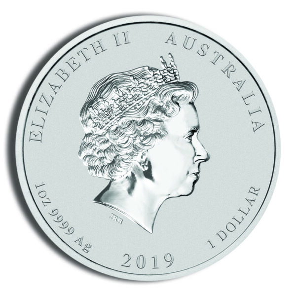 2019 1 oz Australia Silver Lunar Pig BU - Series II - Image 2