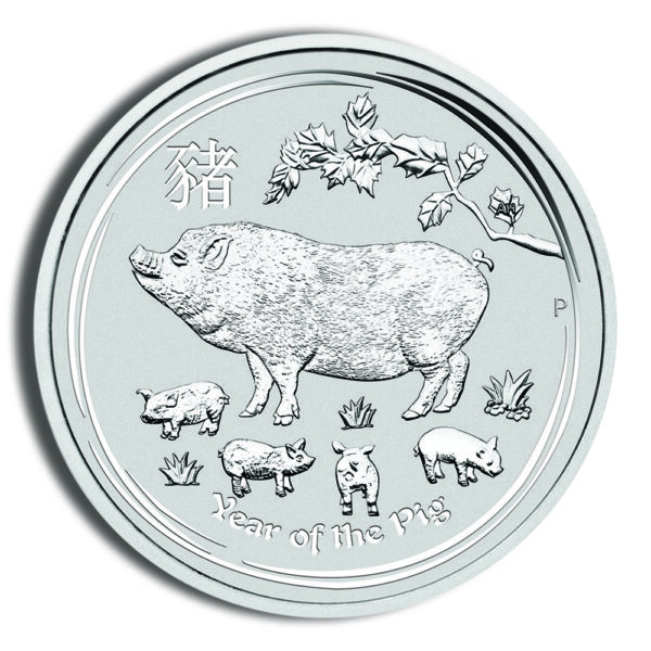 2019 1 oz Australia Silver Lunar Pig BU - Series II