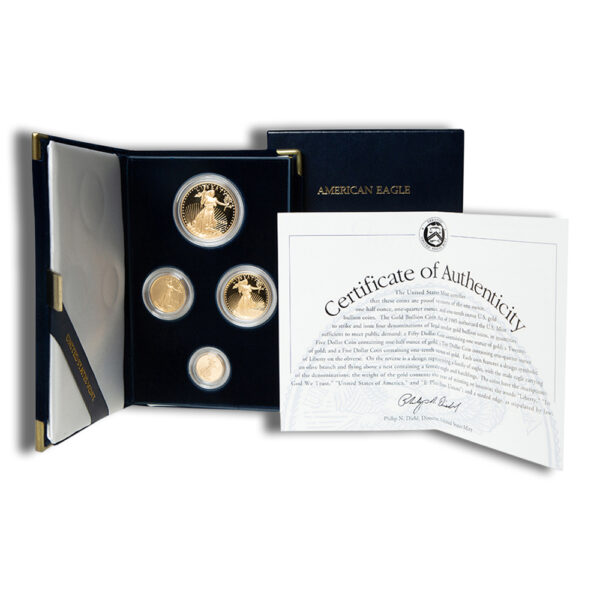 Four Coin Proof Gold Eagle Set - Box/COA (Date Varies)