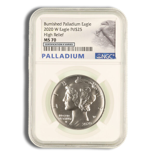 2020-W 1 oz Burnished Palladium Eagle NGC MS70