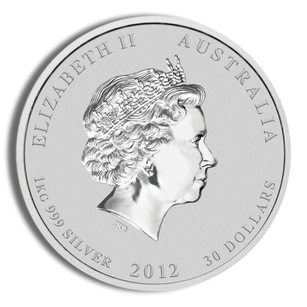 2012 Kilo Australia Silver Lunar Dragon BU - Series II - Image 2